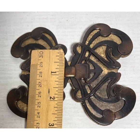 Yves St Laurent Belt Buckle Butterfly Ornate Details Art Nouveau 1970's Lg Unise - Picture 16 of 16